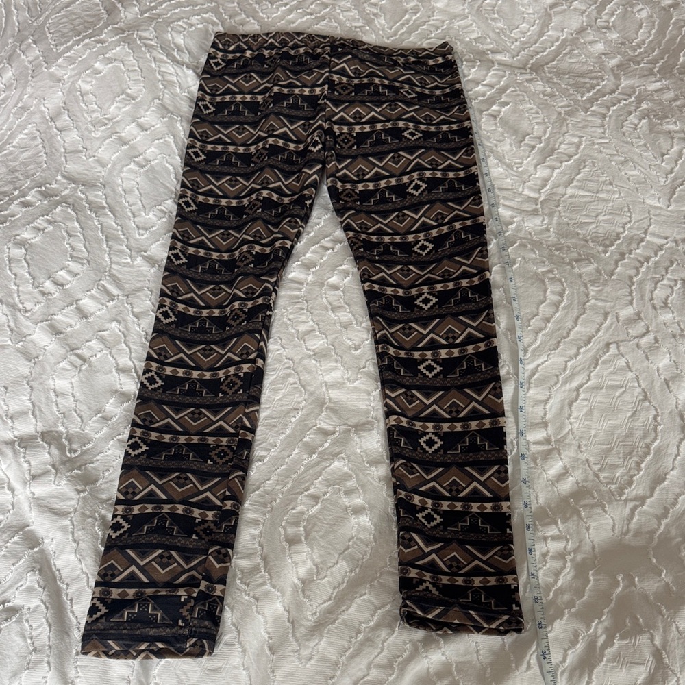 Patterned Black and Brown Leggings